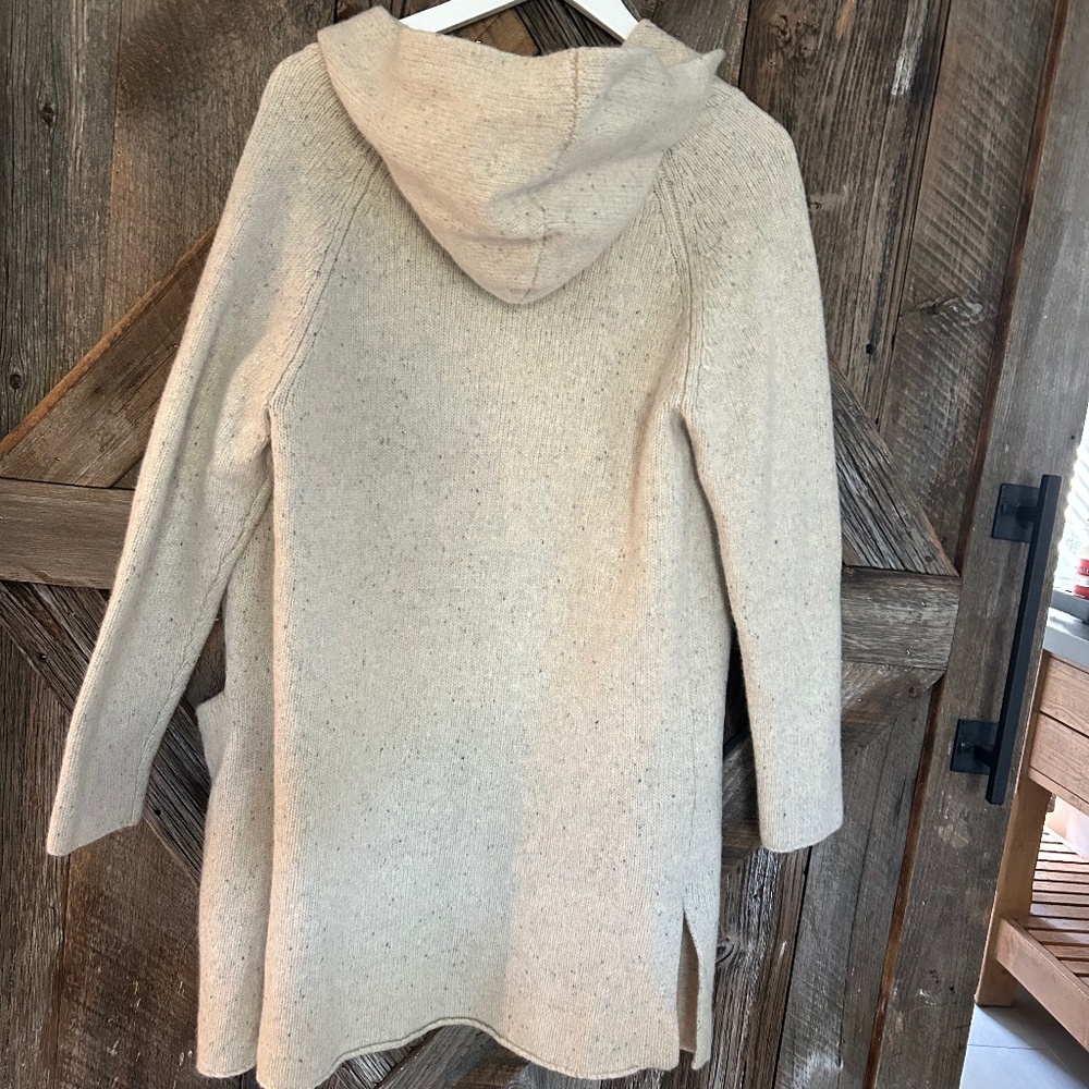 Women's Cream Hooded Cardigan